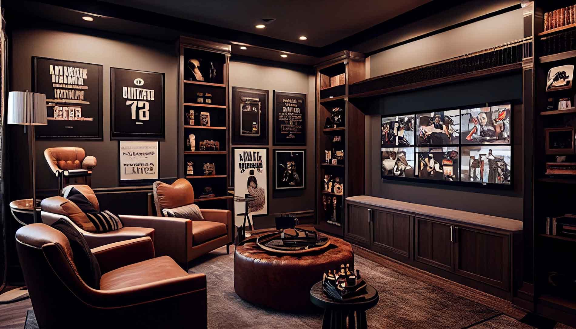 Music theme basement designed by Utah basement builder